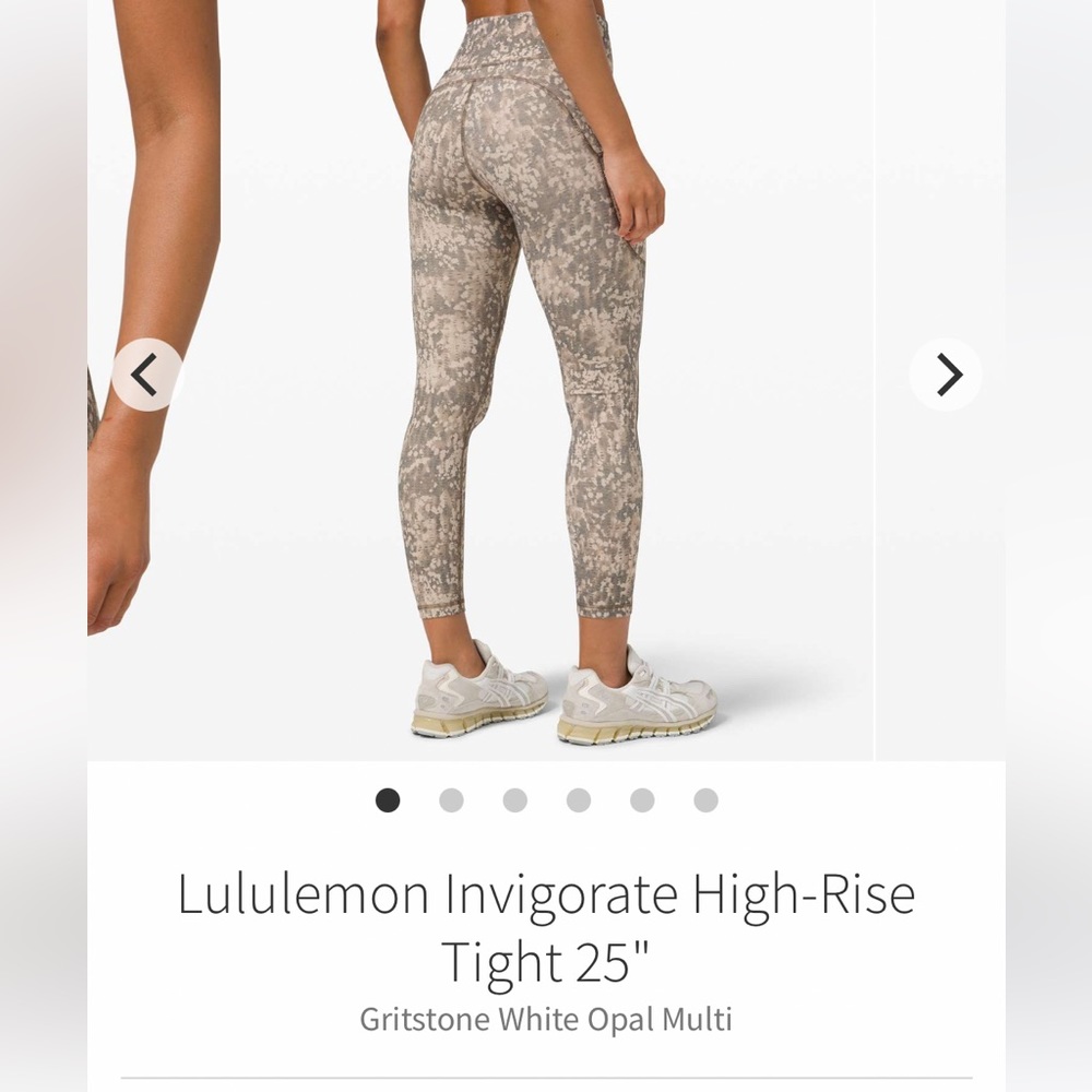 Lululemon Invigorate High-Rise
Tight 25" Gritstone White Opal Multi.Size 4. NWOT